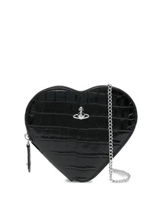 Vivienne Westwood Heart Crocodile-Effect Crossbody Bag