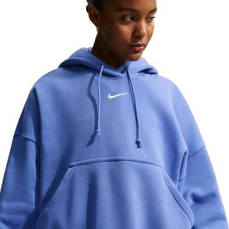Nike Womens PHNX Fleece OS Pullover Hoodie - Lt Medium Blue/Sail Size XXL