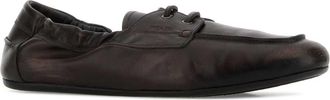 Prada Mens Dark Brown Leather Loafers Moro Mocassini