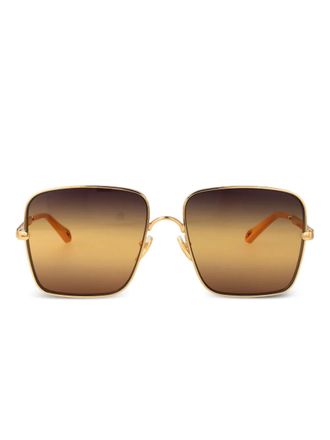 Chlo&eacute; square frame sunglasses - women - Metal - 61 - Gold