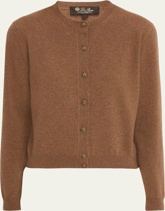 Loro Piana Classic Baby Cashmere Crewneck Cardigan
