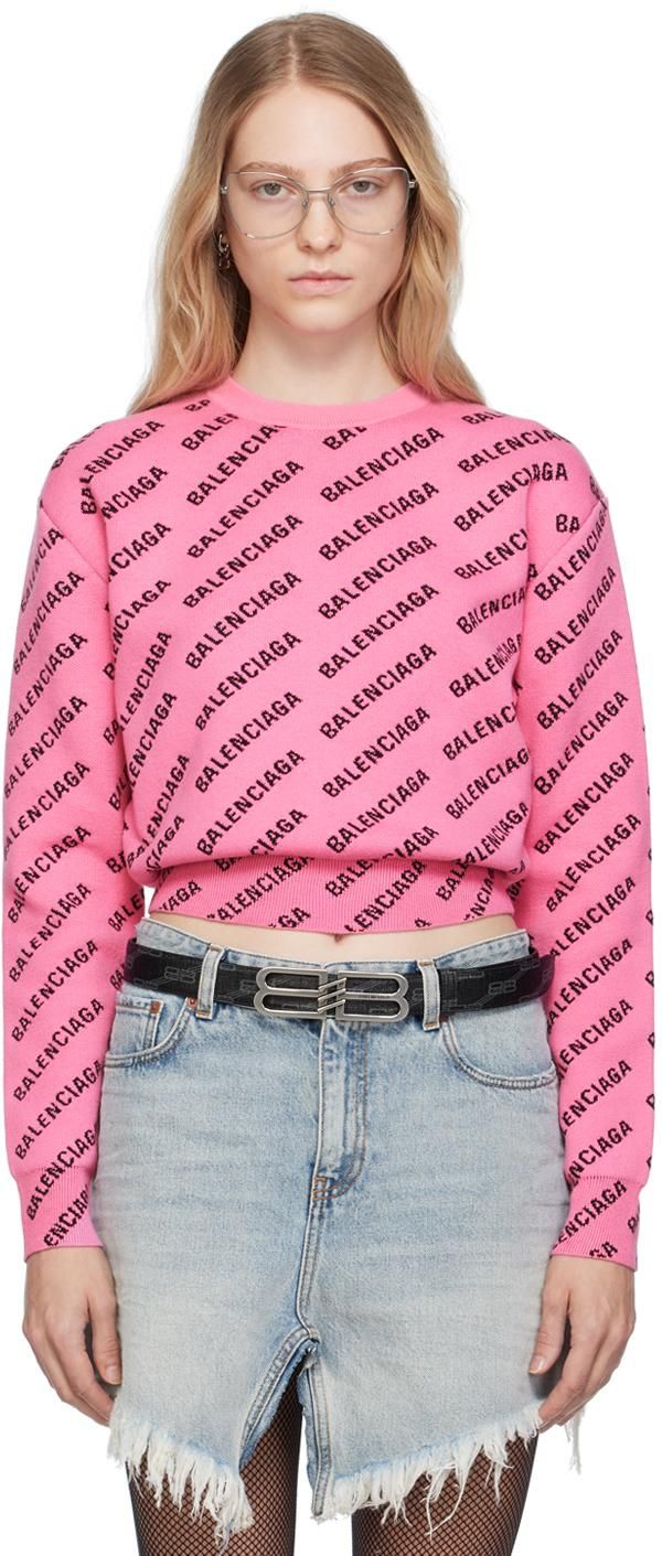 Balenciaga pink sweater women's best sale