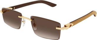 Cartier Sunglasses, male, Yellow, Size: 56 MM Sunglasses