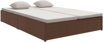 vidaXL Vidaxl - Tumbona Convertible Con Cojines De Rat&aacute;n Sint&eacute;tico Marr&oacute;n