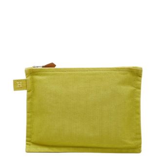 Herm&egrave;s Green Cotton Pouch (Pre-Owned)