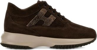 Hogan Brown Lace Up Sneakers