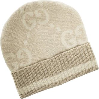 Gucci Gg Jacquard Cashmere-Blend Hat