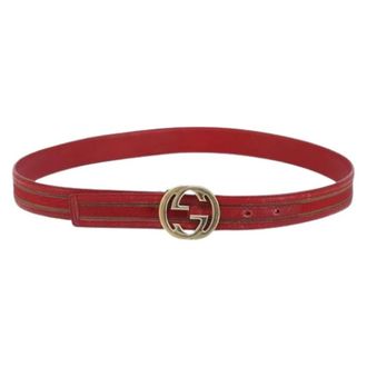 Gucci Pre-owned Belts, female, Red, Size: ONE SIZE Pre-owned Vintage Leather Belt