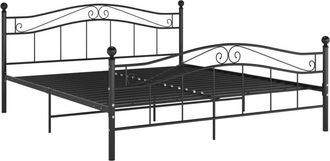 vidaXL Estructura De Cama Sin Colch&oacute;n Metal Negro 160x200 Cm Vidaxl