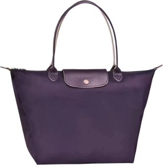 Generic Multipurpose Tote Bag: Foldable Soft Nylon, 3 Sizes, Stylish Water-Resistant Designer Handbag for Work, Travel, Gym (Anniversary Blueberry Purple,Medi