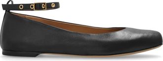 Emporio Armani Leren balletflats - Dames - Ballerinas - Zwart - 41 EU - Leer - Schoenen