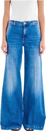 Vicolo Elena Wijde Jeans - Dames - Loose Fit Jeans - Blauw - L - Katoen - Jeans
