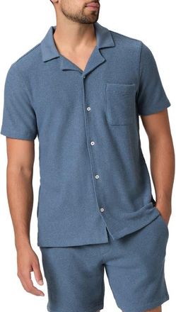 Paige Oliver Terry Cloth Camp Shirt in Lakeside at Nordstrom, Size X-Large
