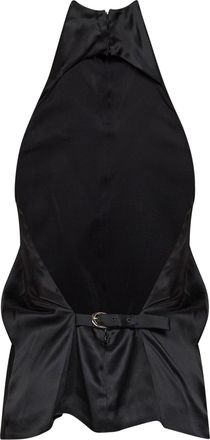 Khaite Womens Halter Neck Top Rone Black Satin Silk Tops
