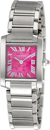 Cartier Pre-owned Cartier Tank Francaise Raspberry with Roman C Cartier design Dial Ladies Watch W51030Q3