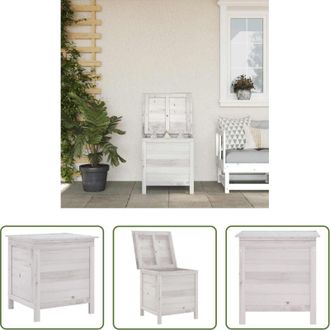 vidaXL vidaXL Contenitore per esterni - Contenitore Giardino Bianco 50x49x56,5 cm Legno Massello Abete