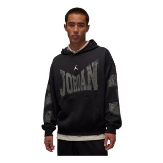 Nike Jordan Air Jordan Brooklyn Collegiate Pullover Oversized Hoodie Black Sail HV0093-010