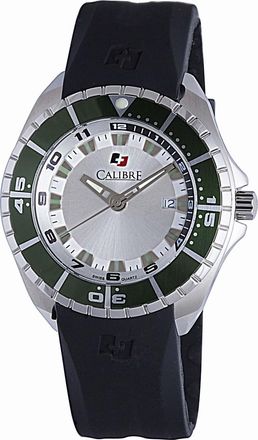 Calibre Sea Knight Silver Dial Black Rubber Strap Mens Watch SC-4S2-04-001-6