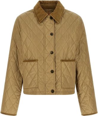 Burberry Tal Lichtgewicht Gewatteerde Nylon Jas - Dames - Zomerjassen - Beige - L - Nylon - Jassen