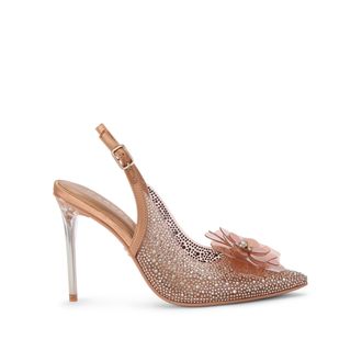 Carvela Womens Positano Vinyl Flower Heels - Bronze - Size UK 3