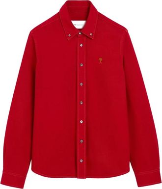 Ami Overhemden, Dames, Rood, M, Katoen, Ami de Coeur Klassiek Shirt