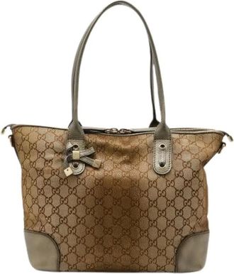 Gucci Pre-owned Handbags, female, Brown, Size: ONE SIZE Pre-owned Canvas Handbag