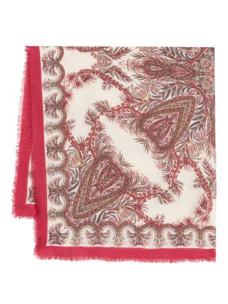 Etro Wool And Cashmere Blended Paisley-Print Scarf