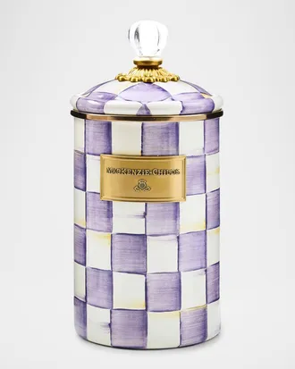 MacKenzie-Childs Violet Check Large Canister