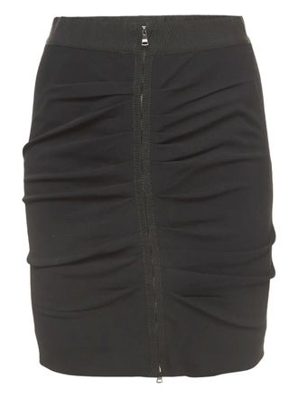Dolce & Gabbana ruched zipper mini skirt - Black