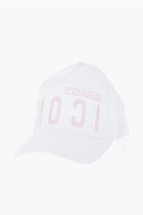 Dsquared2 ICON Solid Color Baseball Cap with Cracked Print size One Size