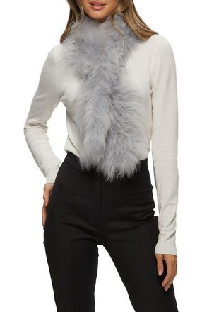 Gorski Genuine Shearling Knit Pull-Through Scarf in Light Gray at Nordstrom