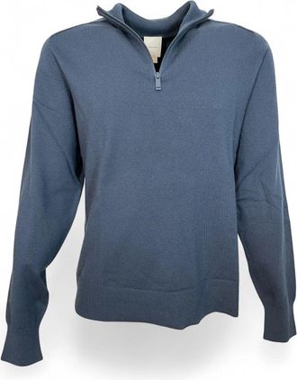Calvin Klein Tech Merino Stretch Quarter Zip Knit - Heren - V-hals truien - Blauw - M - Wol - Truien & Vesten