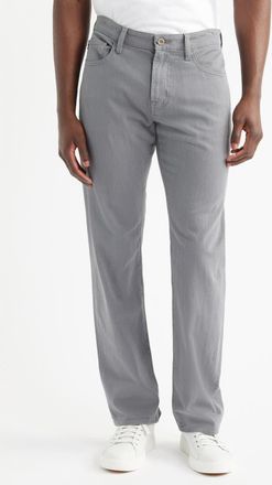 AG - Adriano Goldschmied Prot&eacute;g&eacute; Classic Straight Leg Cotton & Linen Blend Pants in Dawn Ash at Nordstrom, Size 36 X 32