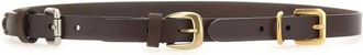 Etro Leren riem met drievoudige gesp - Dames - Riemen - Bruin - 85 CM - Leer - Accessoires