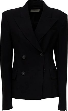 Sportmax Blazer de lana el&aacute;stica de doble botonadura - Jackets - Mujer - Negro - S