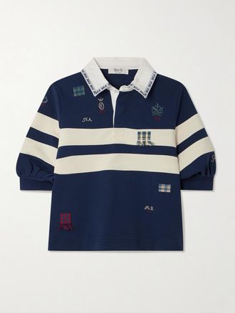 Sea New York Polo In Jersey Di Cotone Con Righe E Ricami Claira - Blu