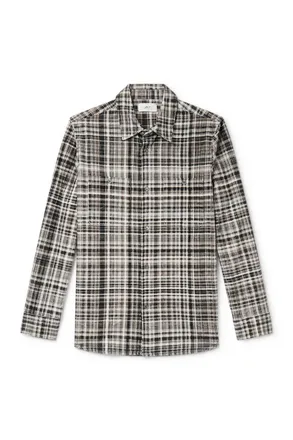 Mr P. Checked Cotton-Corduroy Shirt