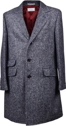 Brunello Cucinelli Navy Wool Blend Blazer, Brand Size 54 (US Size 44)