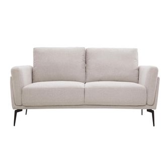Miliboo Miliboo - Sof&aacute; Moderno 2 Plazas De Tejido Efecto Aterciopelado Texturizado Beige Mosco