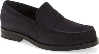 BOSS Dressletic Suede Penny Loafer in Navy at Nordstrom, Size 11.5Us