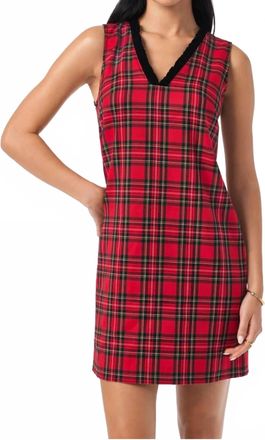 Trina Turk Revah Tartan Mini Dress In Red Multi