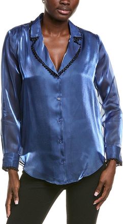 endless rose Endless Rose Beaded Collar Relaxed Blouse