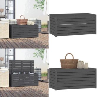 vidaXL Contenitore Giardino Grigio 101x50,5x46,5cm Legno Massello Pino - Cassetta da esterno - Armadio da giardino