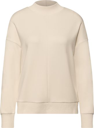 Street One Rundhalspullover STREET ONE, Damen, Gr. 36, soft beige, Strick, Obermaterial: 48% Viskose, 47% Polyester, 5% Elasthan, normal, Rundhals, angesetztes B