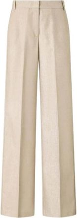 Pinko Citroen Wijde Pantalon - Dames - Wijde Broeken - Beige - XS - Wol - Broeken