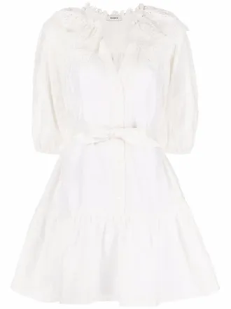 Sandro Mini-jurk met ceintuur - Wit