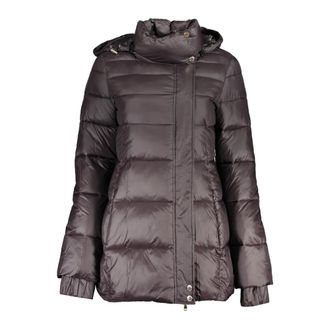 Patrizia Pepe Winter Jackets, female, Black, XS, Hooded Jacket with Removable Hood and Belt