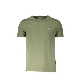 Aeronautica Groene Katoenen Crew Neck T-Shirt - Heren - T-shirts - Groen - L - Katoen - Tops