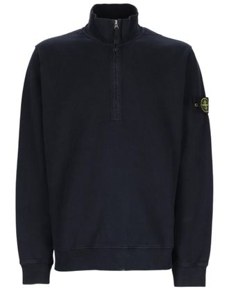 Stone Island Navy Blue Half Zip Sweatshirt