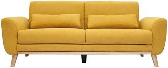 Miliboo Miliboo - Sofá nórdico 3 plazas terciopelo amarillo mostaza ektor